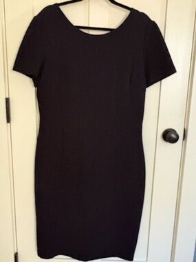 Boden Black Short-Sleeve Sheath Dress